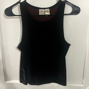 Black velvet tank top